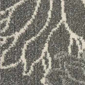 6' Blue And Gray Floral Runner Rug