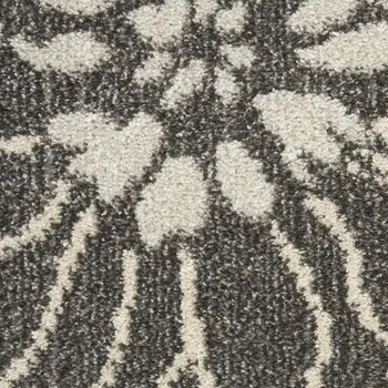 4' X 6' Blue And Gray Floral Area Rug