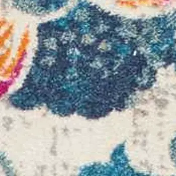 8' X 10' Ivory And Blue Floral Area Rug