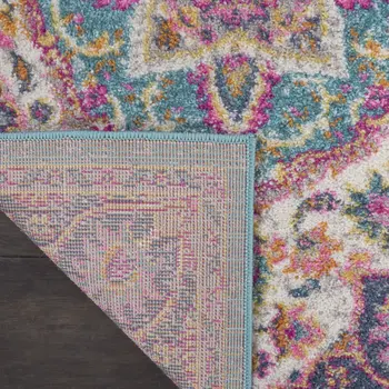 2' X 3' Ivory And Blue Medallion Area Rug
