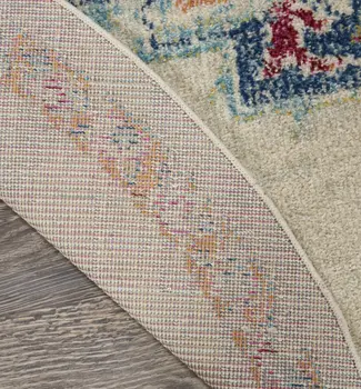 8' Gray And Ivory Medallion Distressed Round Rug