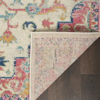 4' X 6' Pink And Ivory Southwestern Distressed Area Rug