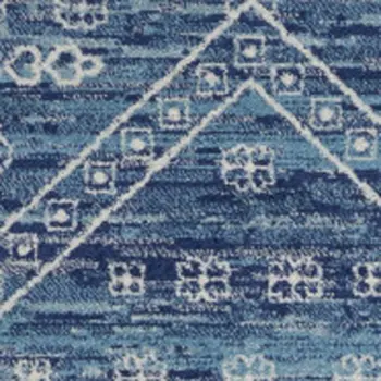 8' X 10' Navy Blue And Ivory Tribal Area Rug