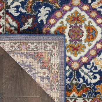2' X 3' Blue And Ivory Oriental Area Rug