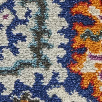 2' X 3' Blue And Ivory Oriental Area Rug