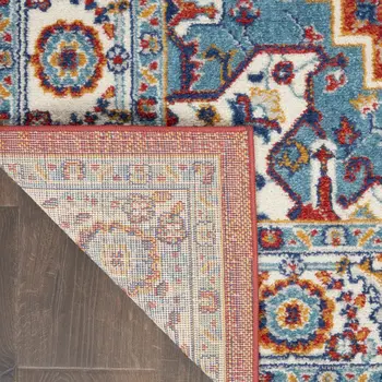 2' X 3' Red And Ivory Medallion Distressed Area Rug
