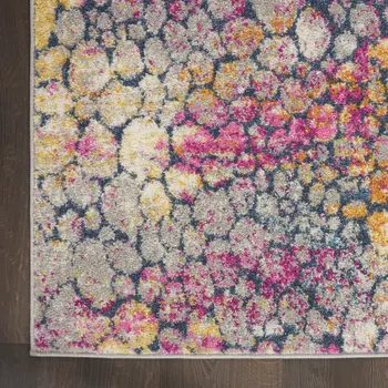 7' X 10' Yellow And Gray Abstract Area Rug