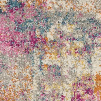 2' X 3' Ivory And Blue Abstract Area Rug