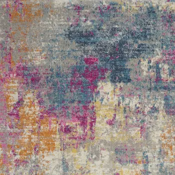 4' X 6' Ivory And Blue Abstract Area Rug