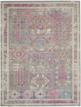 8' X 10' Gray And Ivory Abstract Distressed Area Rug