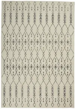 5' X 7' Gray And Ivory Geometric Distressed Area Rug