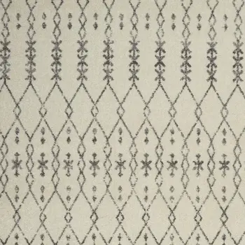 5' X 7' Gray And Ivory Geometric Distressed Area Rug