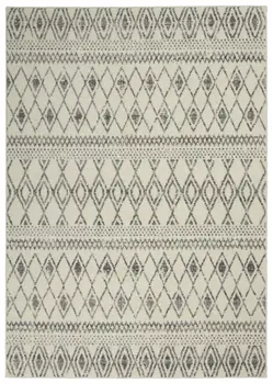 5' X 7' Gray And Ivory Geometric Area Rug