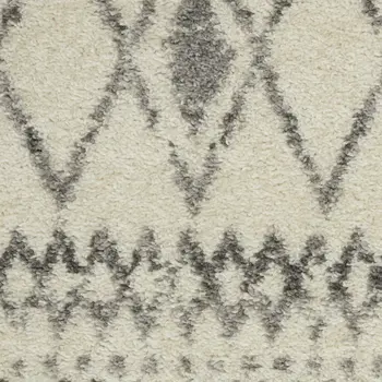 5' X 7' Gray And Ivory Geometric Area Rug