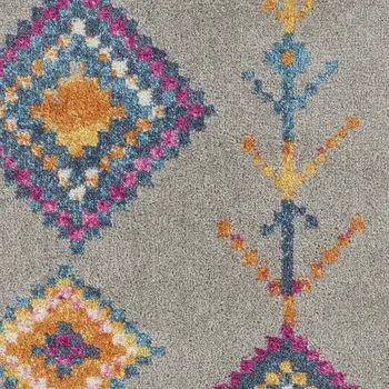 2' X 3' Gray And Ivory Geometric Area Rug