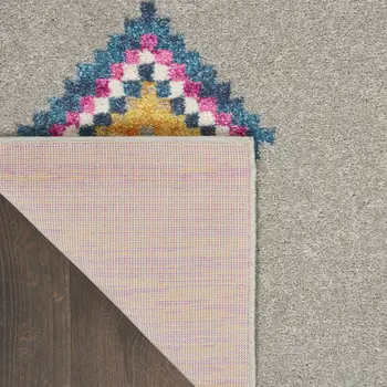 7' X 10' Gray Blue And Orange Tribal Area Rug