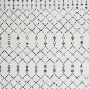 4' X 6' Ivory And Blue Geometric Area Rug