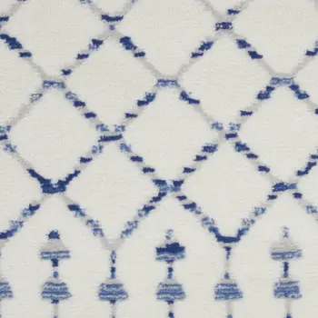 4' X 6' Ivory And Blue Geometric Area Rug