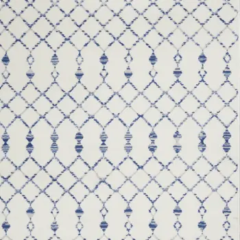 6' X 9' Ivory And Blue Geometric Area Rug
