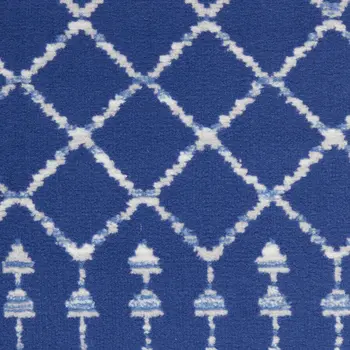 4' X 6' Ivory And Blue Geometric Area Rug