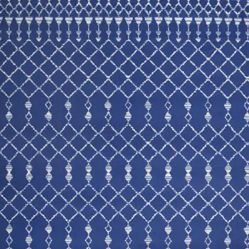 5' X 7' Ivory And Blue Geometric Area Rug