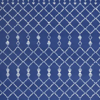 5' X 7' Ivory And Blue Geometric Area Rug