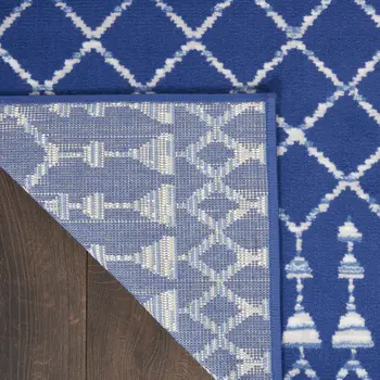 6' X 9' Ivory And Blue Geometric Area Rug