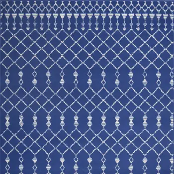 6' X 9' Ivory And Blue Geometric Area Rug