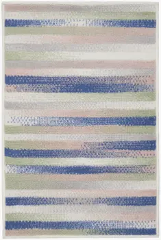 6' X 9' Blue And Ivory Floral Distressed Area Rug