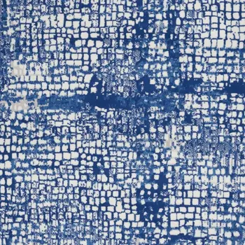 4' X 6' Ivory And Blue Geometric Area Rug
