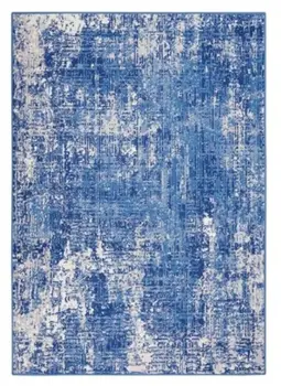5' X 7' Blue And Ivory Abstract Distressed Area Rug