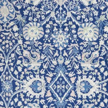 5' X 7' Ivory And Blue Floral Area Rug