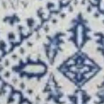 4' X 6' Ivory And Blue Geometric Distressed Area Rug