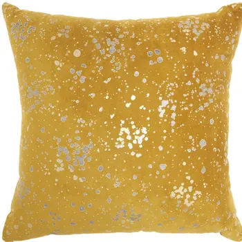 Mustard And Silver Throw Pillow