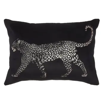 Black Leopard Lumbar Pillow