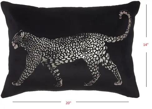 Black Leopard Lumbar Pillow