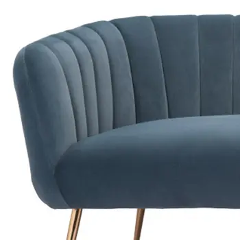 70" Gray Velvet Sofa With Gold Legs