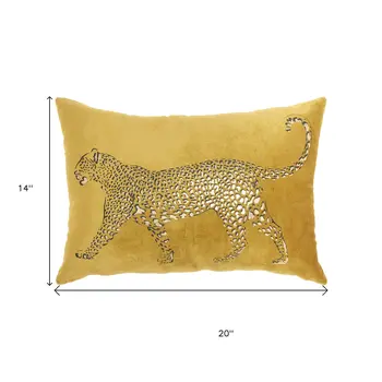 Bold Golden Leopard Lumbar Pillow