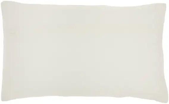 12" X 20" Ivory Cotton Throw Pillow