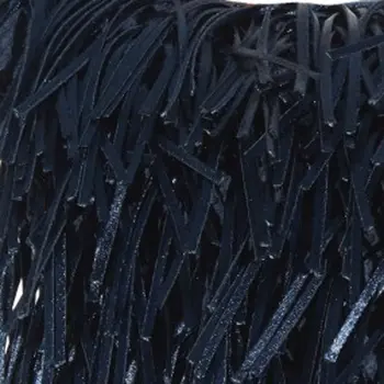 20" Navy Blue Textured Throw Pillow with Fringe