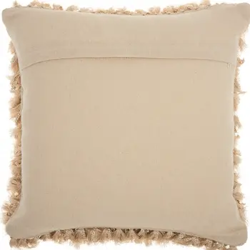 Soft Beige Shag Accent Pillow