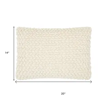 Off White Knotted Detail Lumbar Pillow