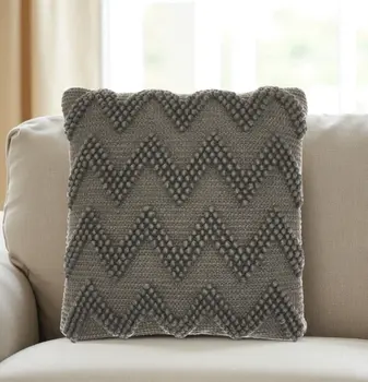 Dark Gray Chevron Detail Throw Pillow