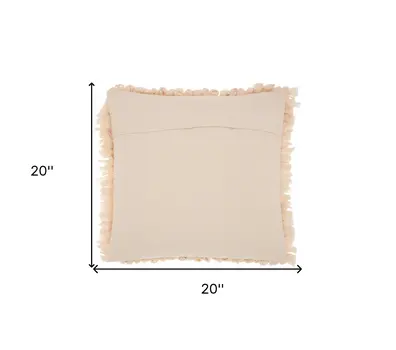 Loose Luscious Shag Beige Throw Pillow