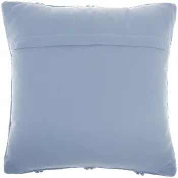 Soft Blue Textured Lattice Throw Pillow
