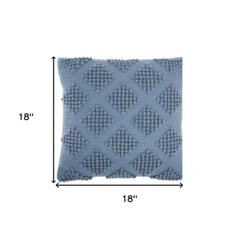 Soft Blue Textured Diamonds Throw Pillow