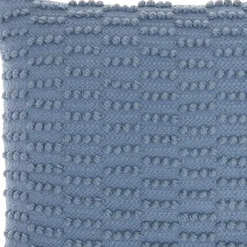 18" Blue Dot And Stripe Polyester and Cotton Blend Throw Pillow With Texture