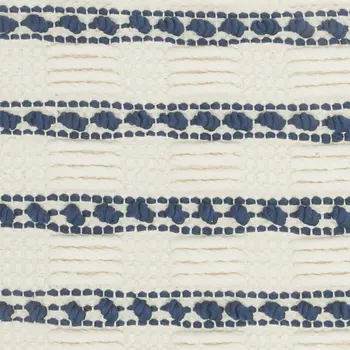 18" Navy Cotton Blend Throw Pillow