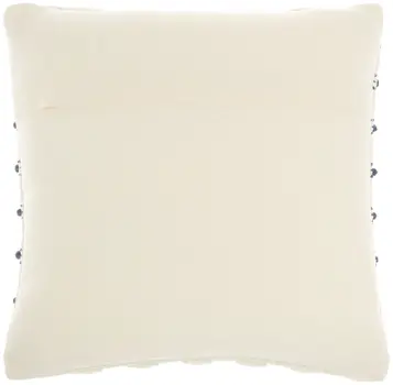 18" Navy Cotton Blend Throw Pillow