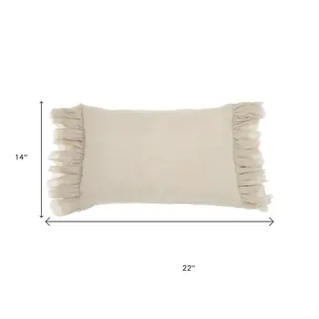 14" X 22" Steel Blue Pillow With Tassels Edges